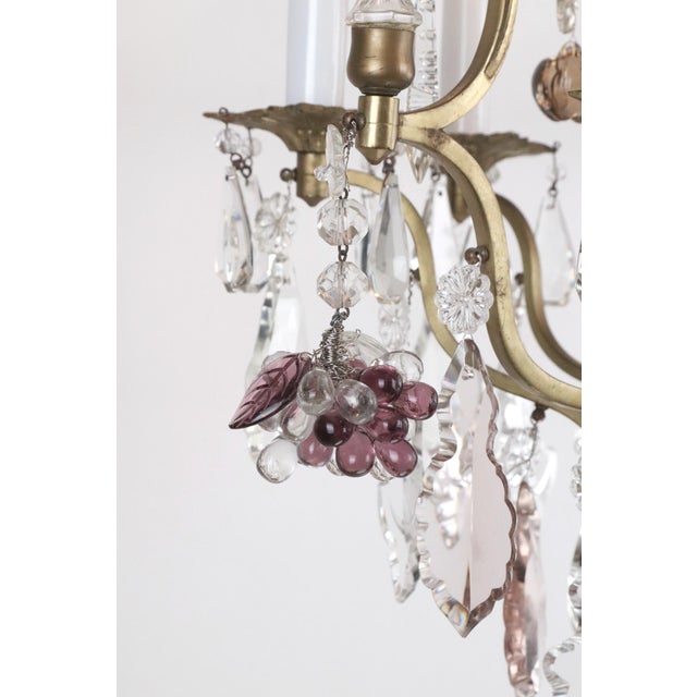 Metal Restored Rococo Revival Fruit Crystal Chandelier For Sale - Image 7 of 12