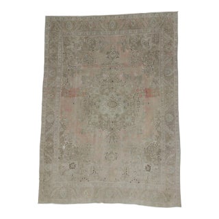 Persian Washed Out Tabriz Rug- 9′1″ × 12′6″ For Sale