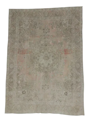 Persian Washed Out Tabriz Rug- 9′1″ × 12′6″