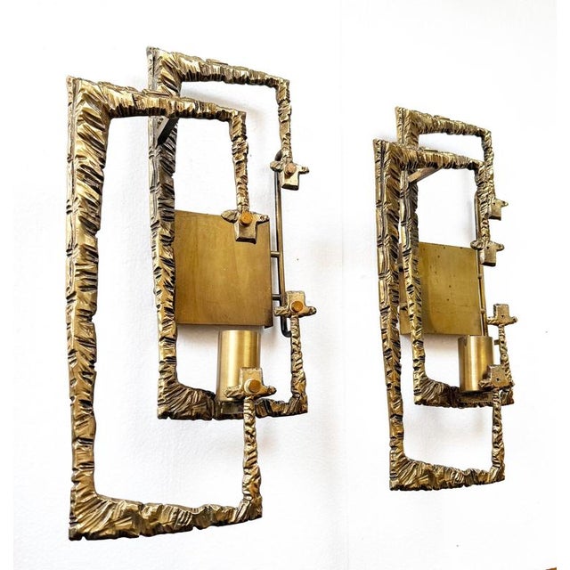 Gold Sconces Bronze Frames without Glasses by Angelo Brotto for Esperia, 1960s, Set of 2 For Sale - Image 8 of 10