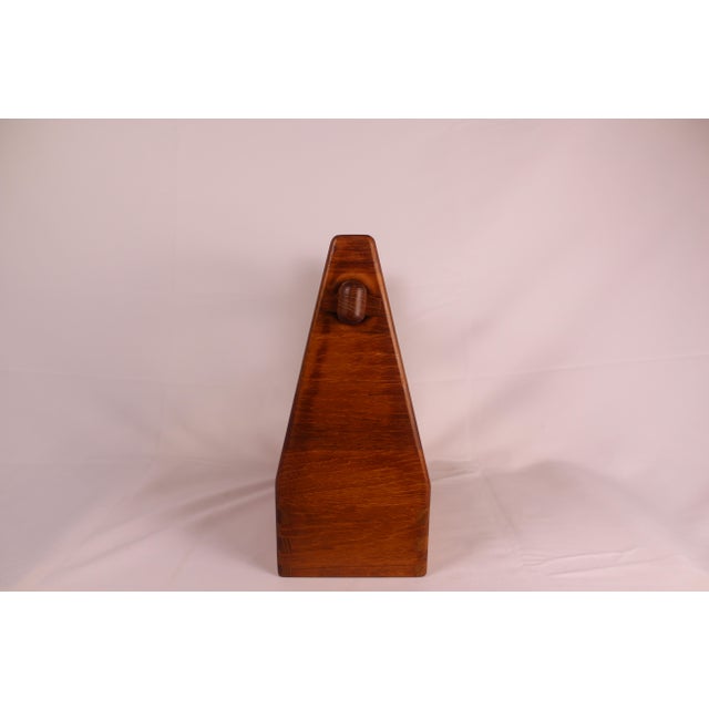 Brown 1960s Danish Teak - Spirit Tantalus w/ 3 pc Decanters - 4 pcs For Sale - Image 8 of 9