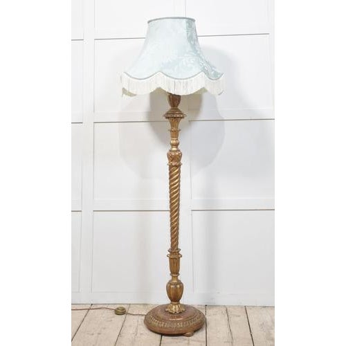Gold Carved Gilt Wood Standard Lamp, 1920s For Sale - Image 8 of 8