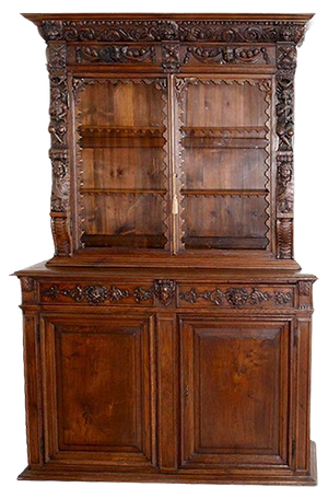 16th-Century Ligurian Carved Oak & Chestnut Credenza