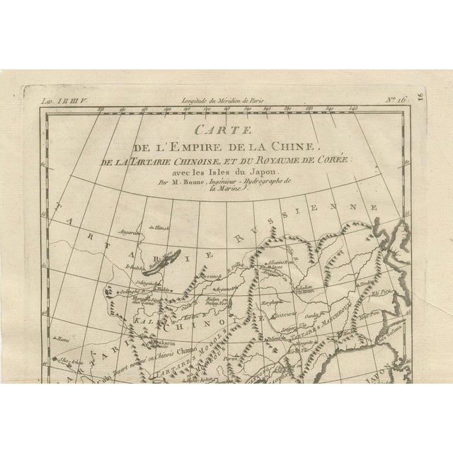Antique East Asia Map by Bonne, 1780 For Sale - Image 4 of 10