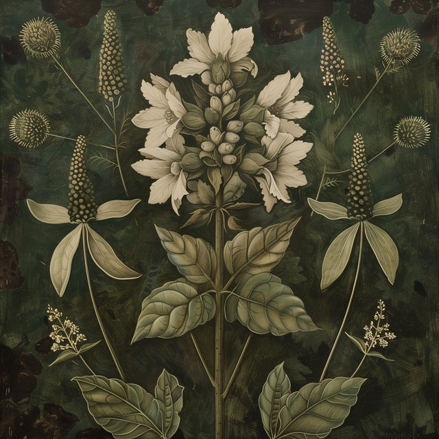 FREE SHIPPING FOR A LIMITED TIME ONLY! Grisaille Dark Green Flowers - Fine Art Print by Diane Grant Studio. *Chairish...