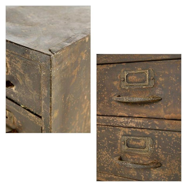 Industrial Style Storage Unit in Patinated Metal with 40 Drawers For Sale - Image 5 of 8
