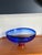 1970s Signed Göran Wärff Kosta Boda Cobalt Blue & Ruby Art Glass Centerpiece Bowl For Sale - Image 5 of 12