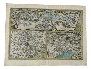 Double-Page Map of Lake Como by Abraham Woertels, 1579