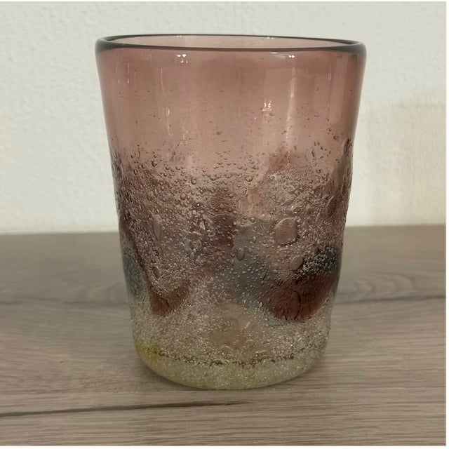 Ryukyu Bubble Glass Tumblers by Seiichiro Inamine, Set of 2 For Sale - Image 9 of 13