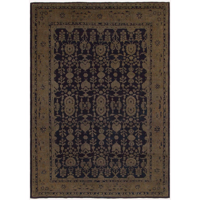 Boho Chic Blue/Brown Wool Rug - 8'5'' X 11'11'' For Sale - Image 10 of 10