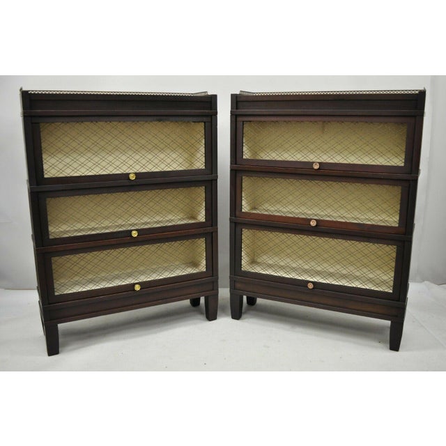 Mahogany 3 Section Stack Barrister Lawyers Bookcase Chairish