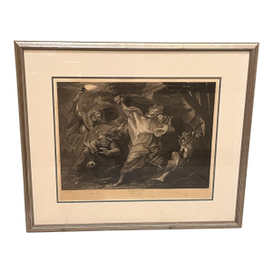 1793 William Sharp After Benjamin West “King Lear” Boydell Shakespeare Gallery Engraving, Framed