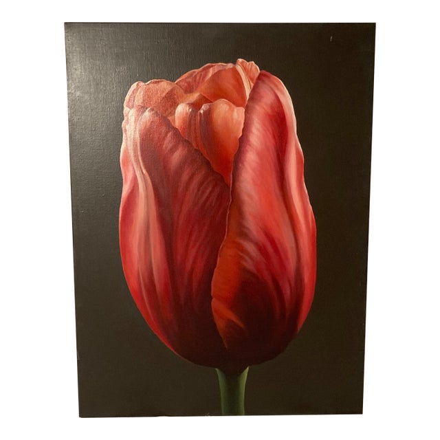 Contemporary Art Tulip # 2 Painted in Bright Dramatic Pink For Sale