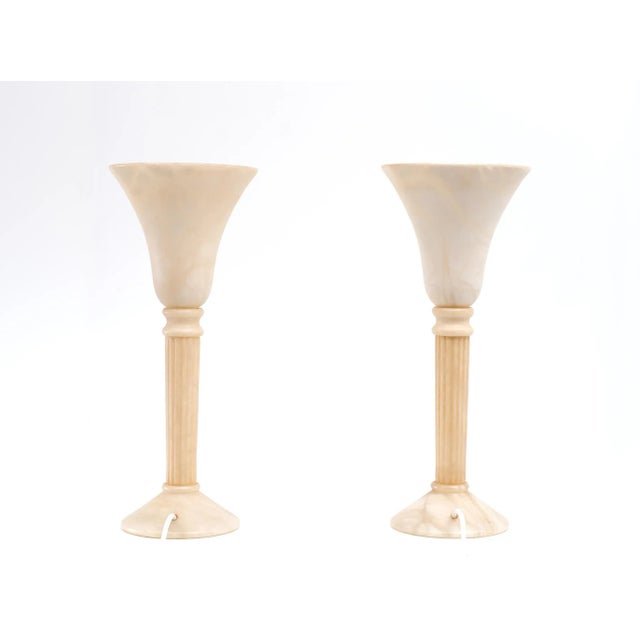 Classical Greek Alabaster Table Lamps, Spain, 1970s, Set of 2 For Sale - Image 8 of 10