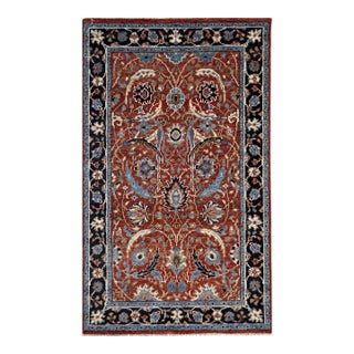 10x14 Rustic Oriental Red Traditional Floral Hand Knotted Wool Carpet Rug For Sale