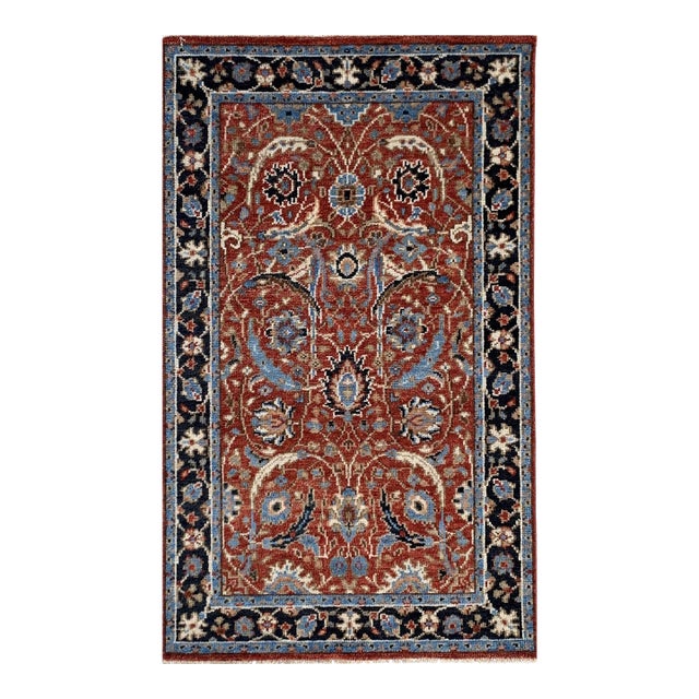 10x14 Rustic Oriental Red Traditional Floral Hand Knotted Wool Carpet Rug For Sale