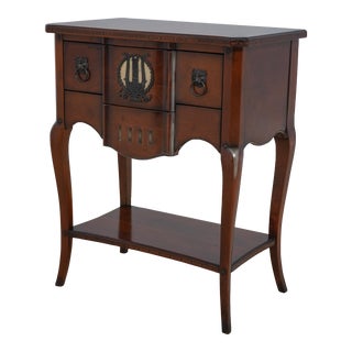 Italian Regency Style Walnut 2 Drawer Nightstand For Sale