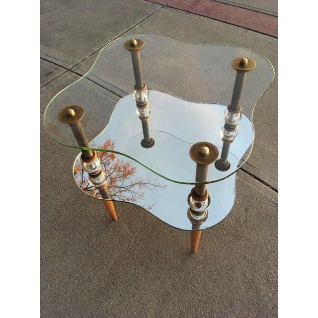 Gilbert Rohde Style Brass & Mirrored Glass Cloud Tables - 2 Pieces For Sale In Denver - Image 6 of 13
