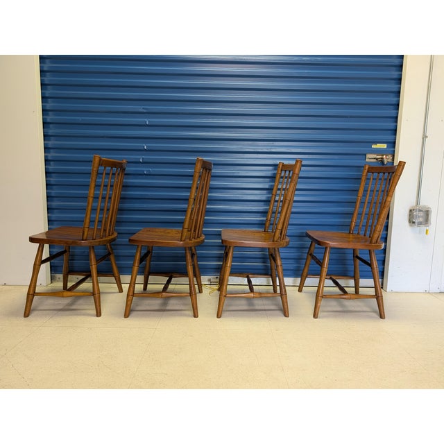 Vintage Mid-Century Stickley Cherry Valley Spindle Back Dining Chairs - Set of 6 (2 Arm, 4 Side) For Sale - Image 9 of 16