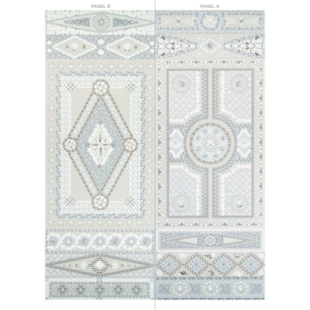 Contemporary Schumacher X Mary McDonald Shell Grotto Panel B in Seafoam For Sale - Image 3 of 6