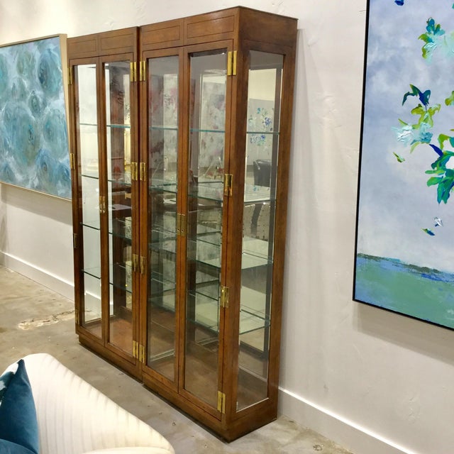 Vintage Henredon Campaign Display Cabinet (Sold Separately) | Chairish