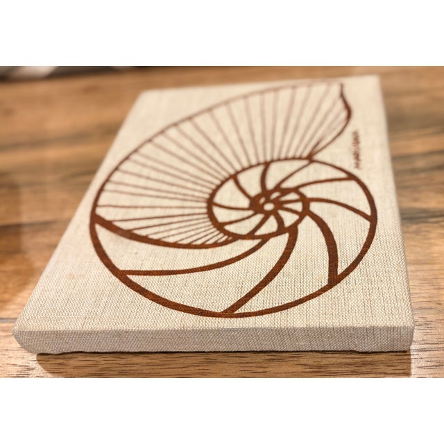 Vintage Marushka Nautilus Screen Print on Stretched Linen Canvas Wall Hanging For Sale - Image 4 of 8