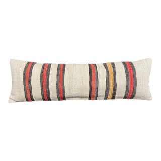 Turkish Hemp Pillow Cushion Natural Beige Brown Cushion Cover 14"x45" For Sale
