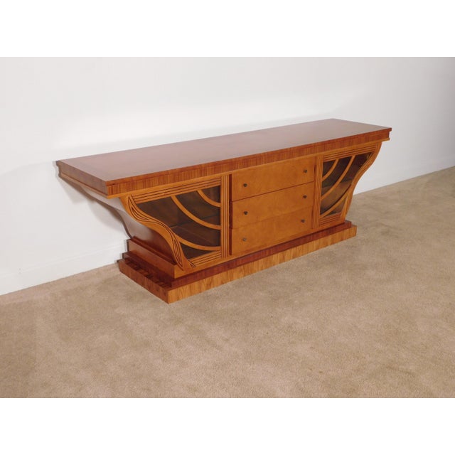 Italian Carpanelli Furniture Art Deco Nouveau Cherry Inlaid Sideboard For Sale - Image 9 of 18