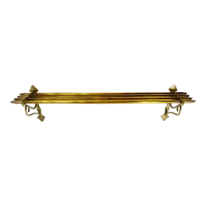 Antique Early 1900s Style Brass Wall Mount Pullman Luggage Rack