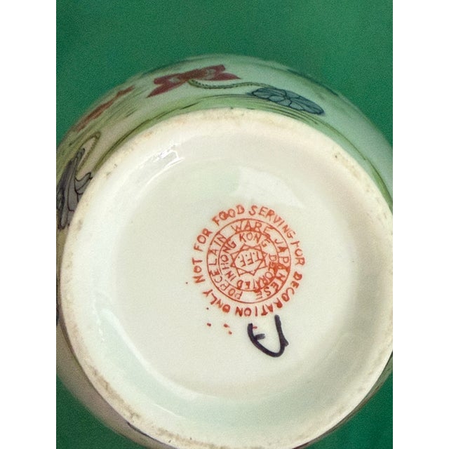 Ceramic Vintage Hand Painted Floral Japanese Kakiemon-Style Porcelain Vase For Sale - Image 7 of 9