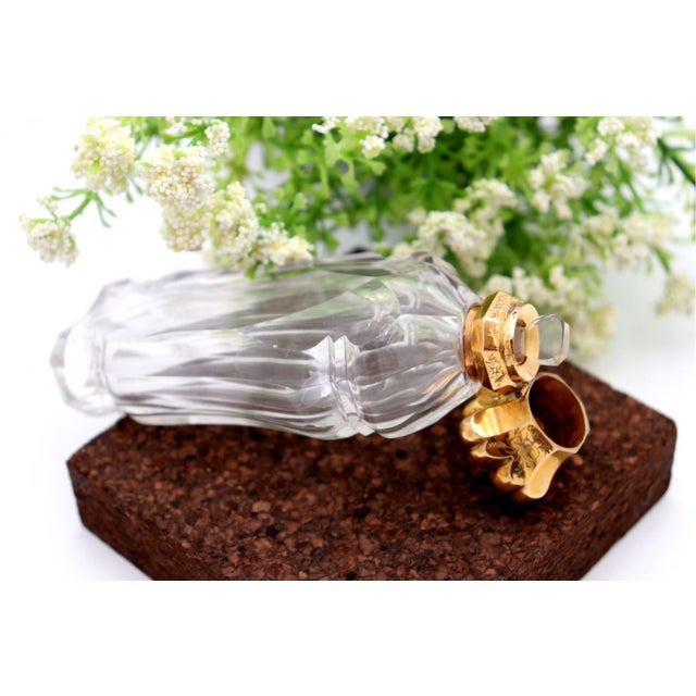 Perfume Bottle, Made of Glass and 15k Gold For Sale - Image 6 of 8