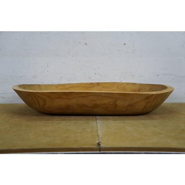 Vintage Oak Farmhouse Dough Bowl Bin Trough Trencher Treen 20" For Sale - Image 6 of 11