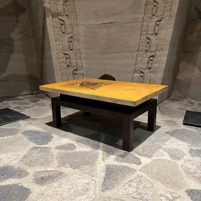 1970s María Teresa Méndez Lion and Lioness Persian Art Coffee Table Mexico City For Sale In San Diego - Image 6 of 13