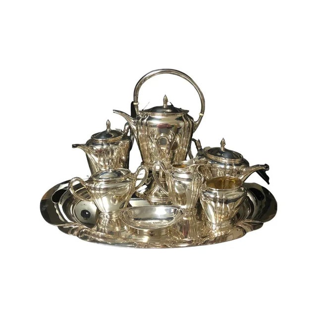 Art Deco Antique International Sterling Silver "Orchid" Pattern Tea Service- 9 Pieces For Sale - Image 3 of 3