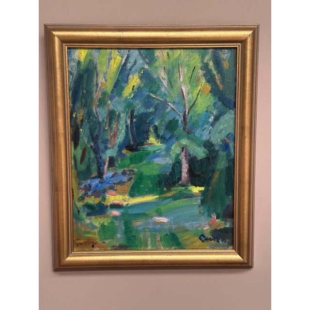 Mid-Century Modern Gerhard Lundberg, Forest, 1943, Oil on Panel, Framed For Sale - Image 3 of 12