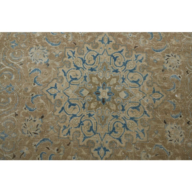 1970s Vintage Persian Handmade Wool Cotton Brown Area Rug For Sale - Image 9 of 10