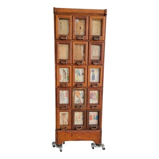 Antique Pattern File Cabinet Early 20th Century American Tiger Oak For Sale