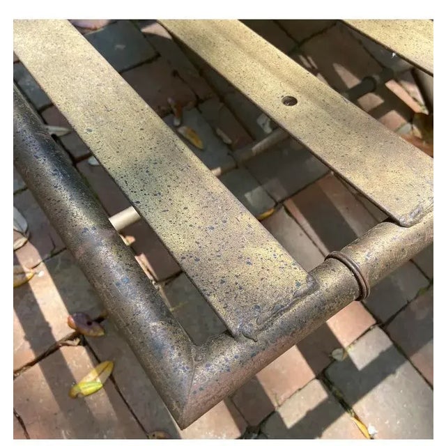 Mid-Century Modern Vintage 1970s Italian Faux Bamboo Brass Lounge Chair & Ottoman — Hollywood Regency For Sale - Image 3 of 12