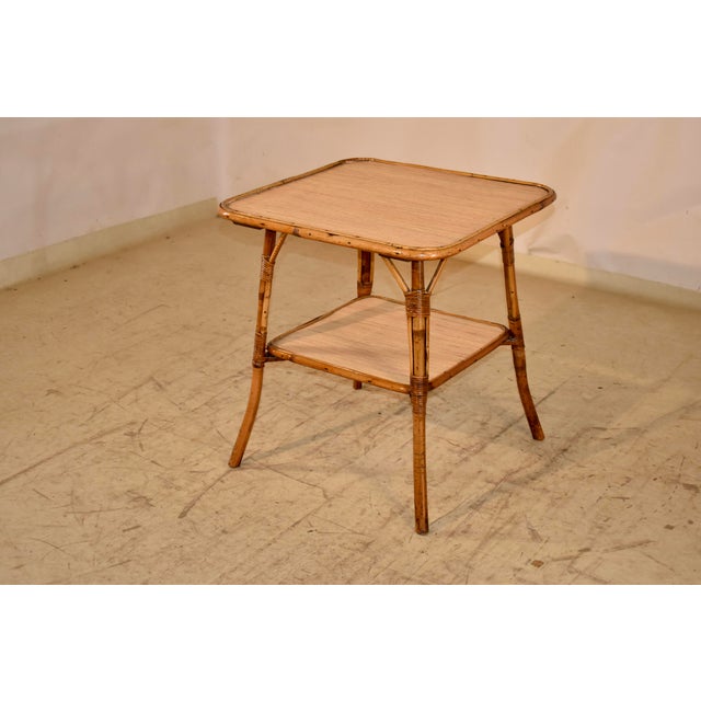French Bamboo Large Side Table, Circa 1960's For Sale - Image 4 of 8