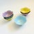 A set of 6 colorful ceramic vintage lotus bowls, made by Lillian Vernon. Two of each color, finished in glossy pastel...