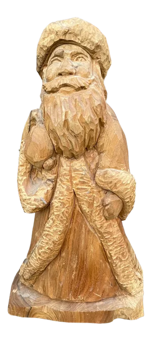 Vintage Vickie Branson Handcarved Wood Santa Claus