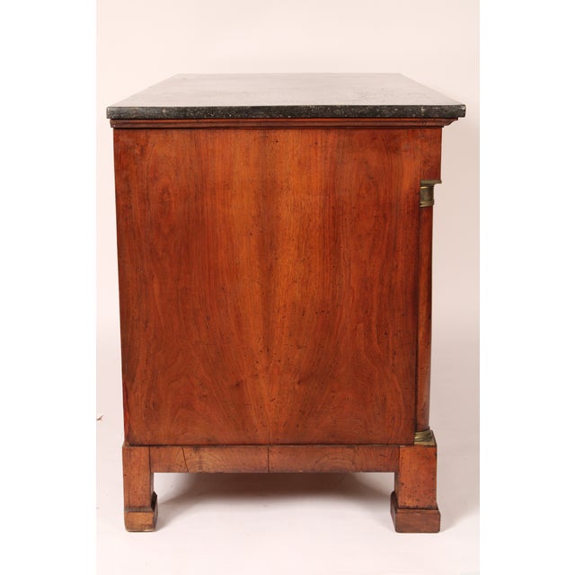 Early 19th Century Early 19th Century Empire Burl Walnut Chest of Drawers With Marble Top For Sale - Image 5 of 14