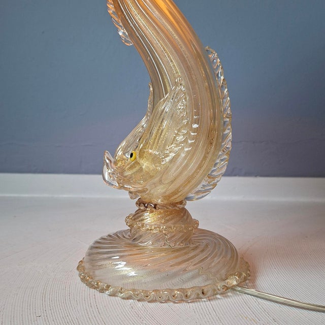 1960s Italian Murano Glass Dolphin Table Lamp, 1960s For Sale - Image 5 of 8