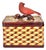 Late 20th Century Shanghai Handicrafts Wicker Box With Cardinal For Sale