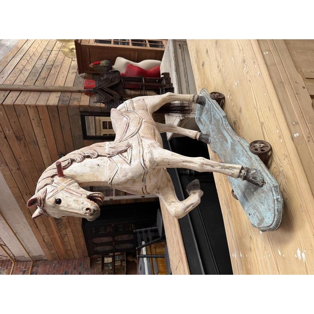 Antique Carved Wooden Horse For Sale - Image 4 of 15