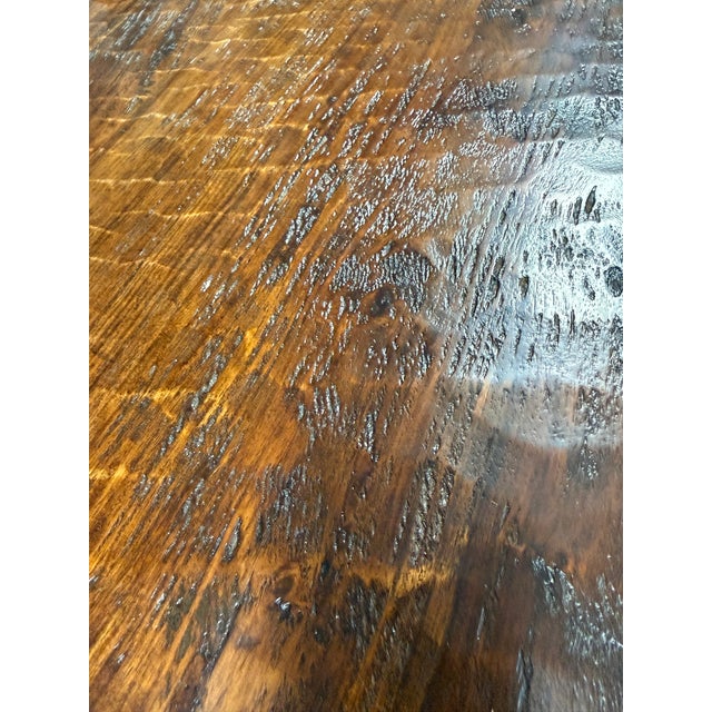 Farmhouse Antique Dutch Walnut Rough Sawn Round Table Early 20th C For Sale - Image 3 of 12