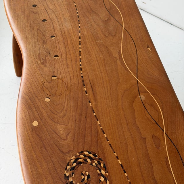 Mid-Century Modern 1980s Inlaid Studio Made Credenza by Steven Spiro For Sale - Image 3 of 9