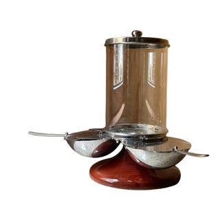 Mid-Century Modern Space Age Italian Revolving Condiment Server in Chrome, Italy, 1950s For Sale