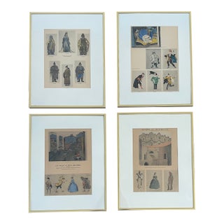 1980s Costume Design Framed Reproduction Prints - A Set of Four For Sale