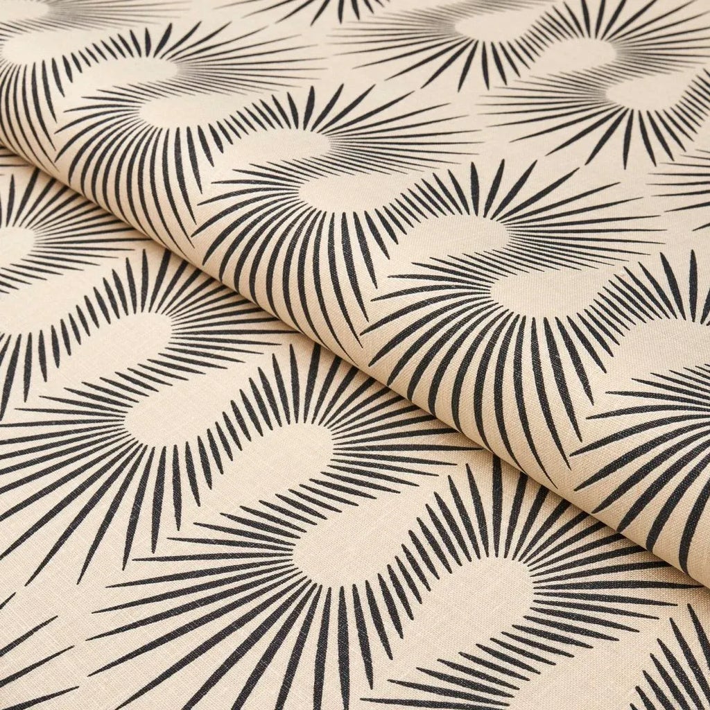 Schumacher x Neisha Crosland Hedgehog Fabric in Putty Black | Chairish